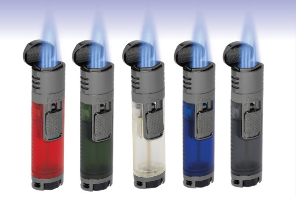 Palio Lighters - Veneto, Vertical Quad Jet lighter with Cigar-Stand cap